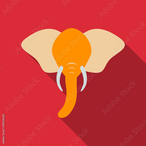 Elephant large cartoon mammal. African bush or forest elephant and Asian elephant. Has large ears, concave back, wrinkled skin, sloping abdomen.