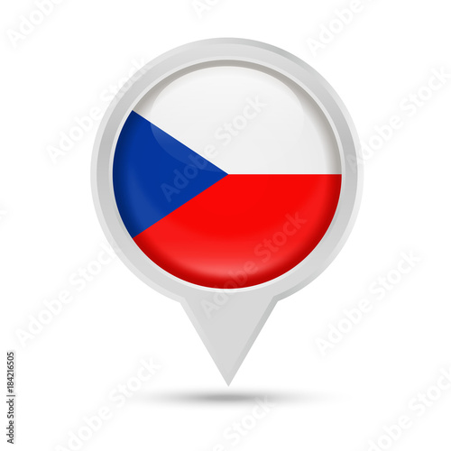 Free Download Czech Republic Flag Round Pin Vector Icon - GFXLoad