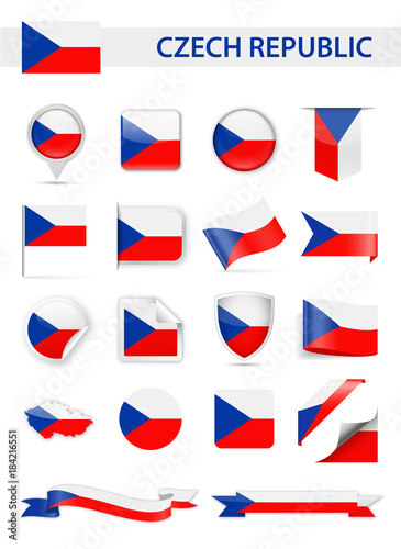 Czech Republic Flag Vector Set