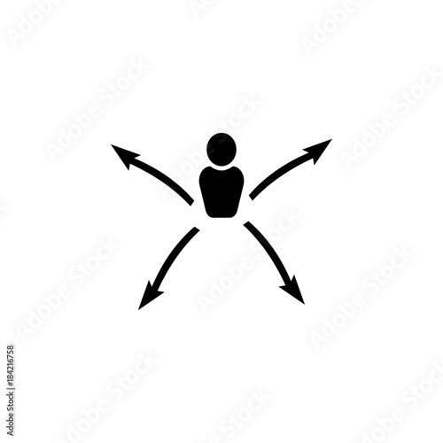 Four dotted line arrows point in 4 directions icon. Strategy managment Icon. Premium quality graphic design. Signs, symbols collection, simple icon for websites, web design, mobile
