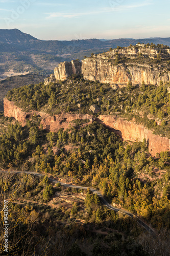 Great tall and beautiful mountains for climbing in a surreal place in Siurana, Spain.