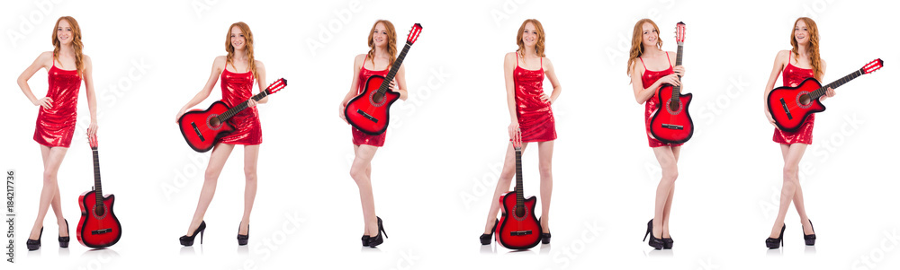 Guitar player isolated on white Guitar player isolated on white