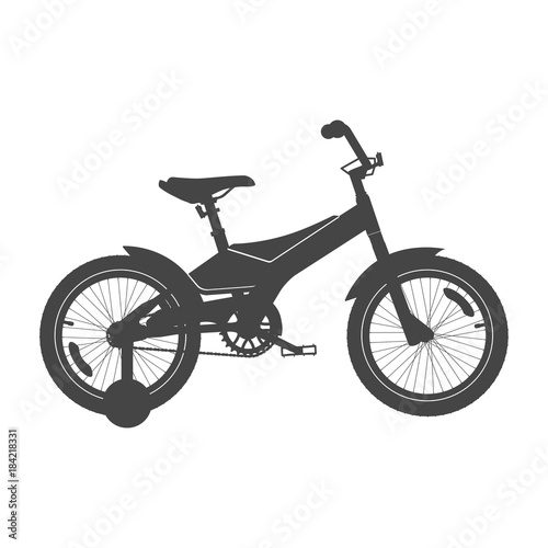 Kid's Bike for Boys. Vector Silhouette