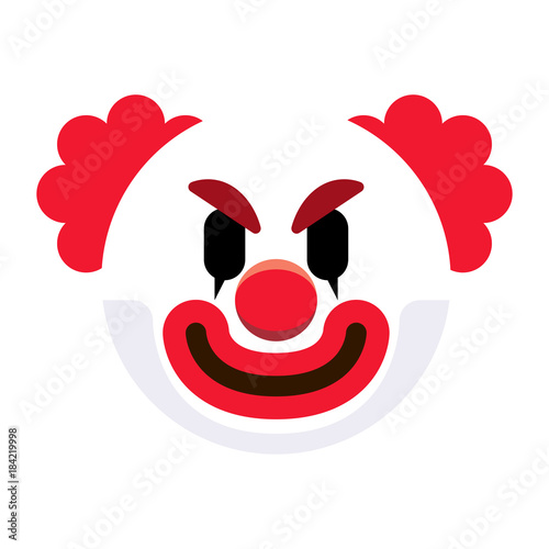Cartoon Clown Emoji Isolated On White Background