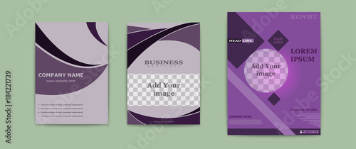 Set of abstract vector modern flyers and brochures. Business brochure flyer design layout template in A4 circles