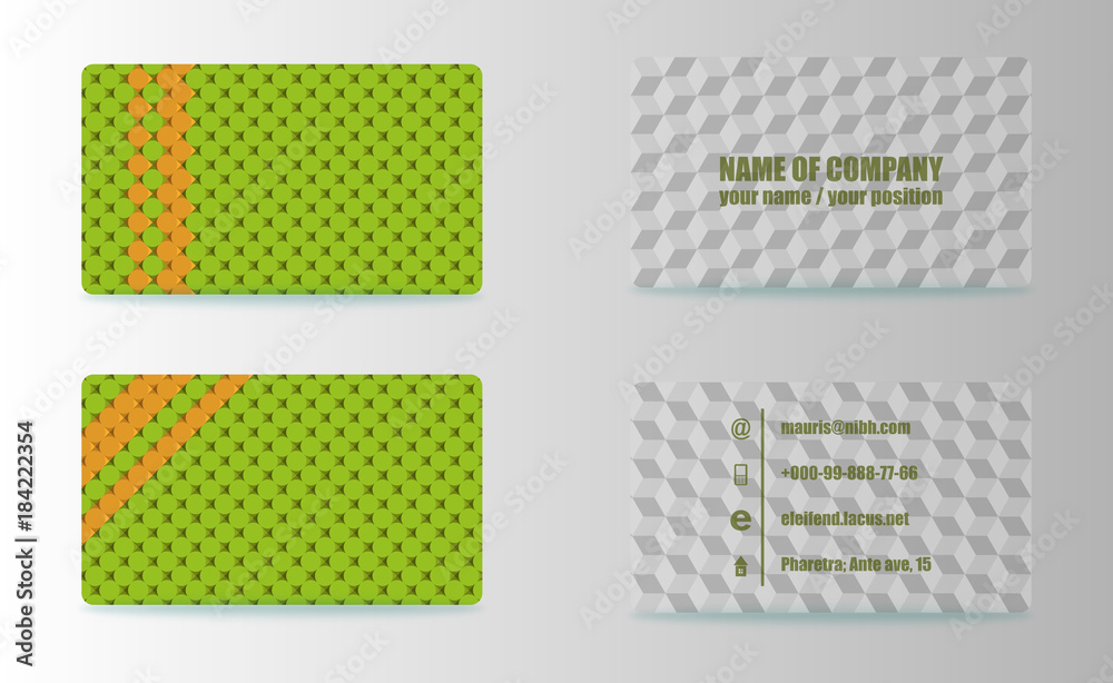 Naklejka premium Set of modern business card print templates. Personal visiting card with company logo. trending design. Vector illustration