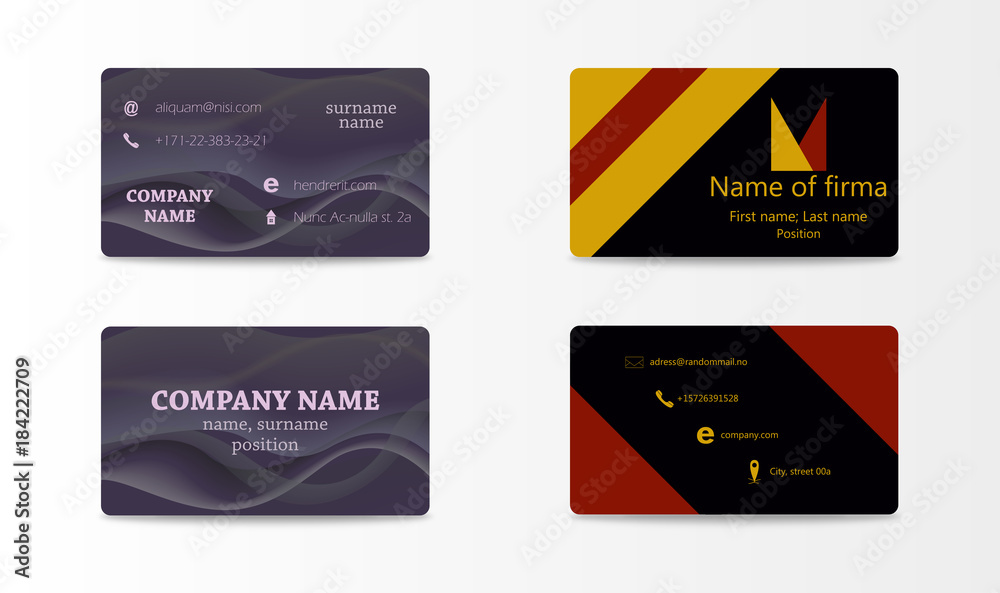 Fototapeta premium Vector modern creative and trending business cards set collection