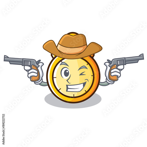 Cowboy chronometer character cartoon style