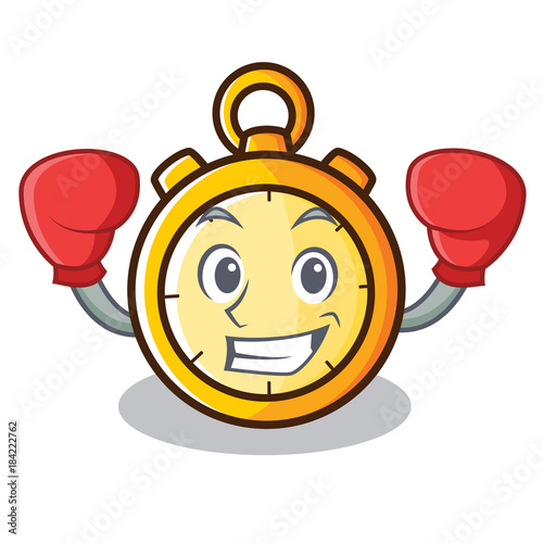 Boxing chronometer character cartoon style