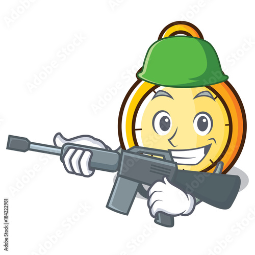 Army chronometer character cartoon style