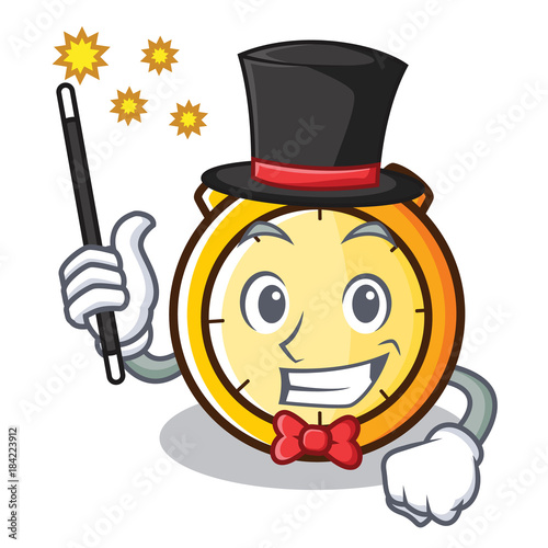 Magician chronometer character cartoon style