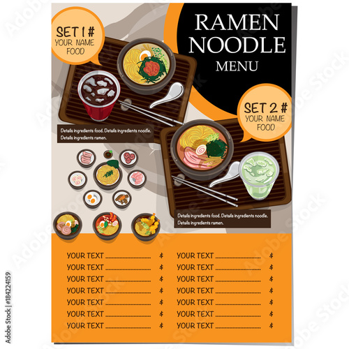 menu ramen noodle japanese food template design