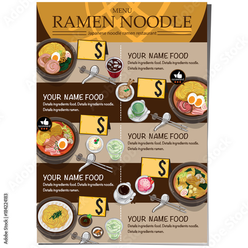 menu ramen noodle japanese food template design