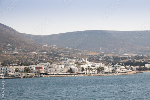 View over a bay with a typical village on Paros, one of the Cyclade islands in Greece   © waldorf27