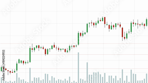 Business candle stick graph chart of stock market investment trading. Vector hand drawn stock exchange trading chart. Vertical illustration on white background.