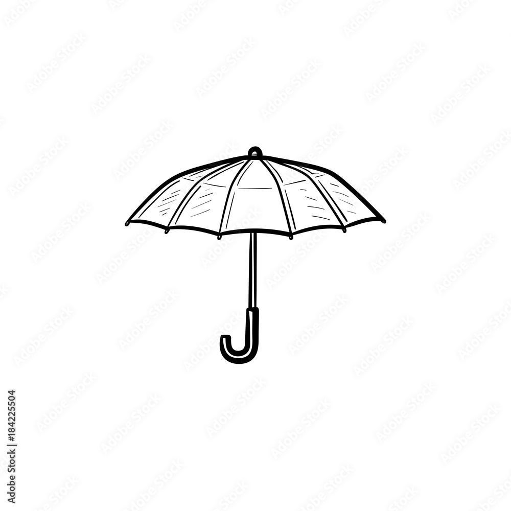 Vector hand drawn umbrella outline doodle icon. Umbrella sketch