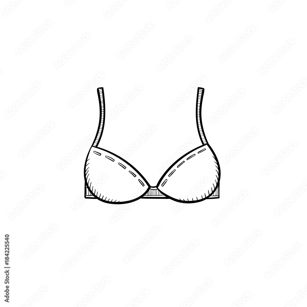 Vector hand drawn bra outline doodle icon. Lingerie sketch illustration for  print, web, mobile and infographics isolated on white background. Stock  Vector