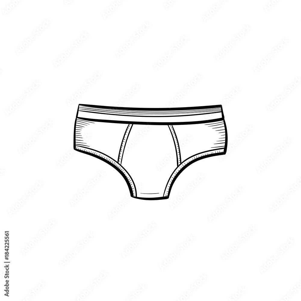 Vector hand drawn underpants outline doodle icon. Underpants sketch illustration for print, web ...
