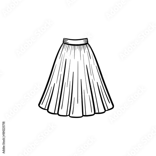 Vector hand drawn dress outline doodle icon. Dress sketch illustration for print, web, mobile and infographics isolated on white background.
