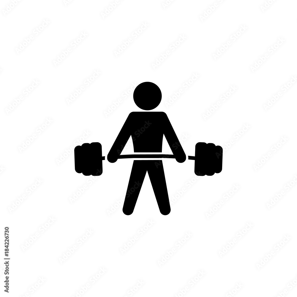 weightlifter Icon. Silhouette of an athlete icon. Sportsman