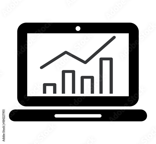 graph on laptop screen icon