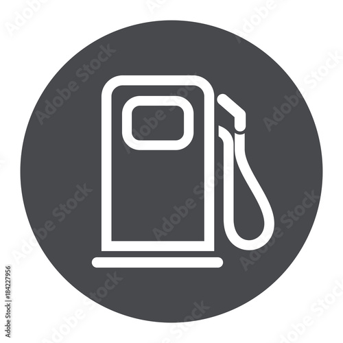 fuel pump circle grey icon