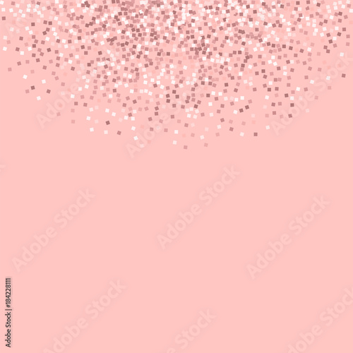 Pink gold glitter. Top semicircle with pink gold glitter on pink background. Splendid Vector illustration.