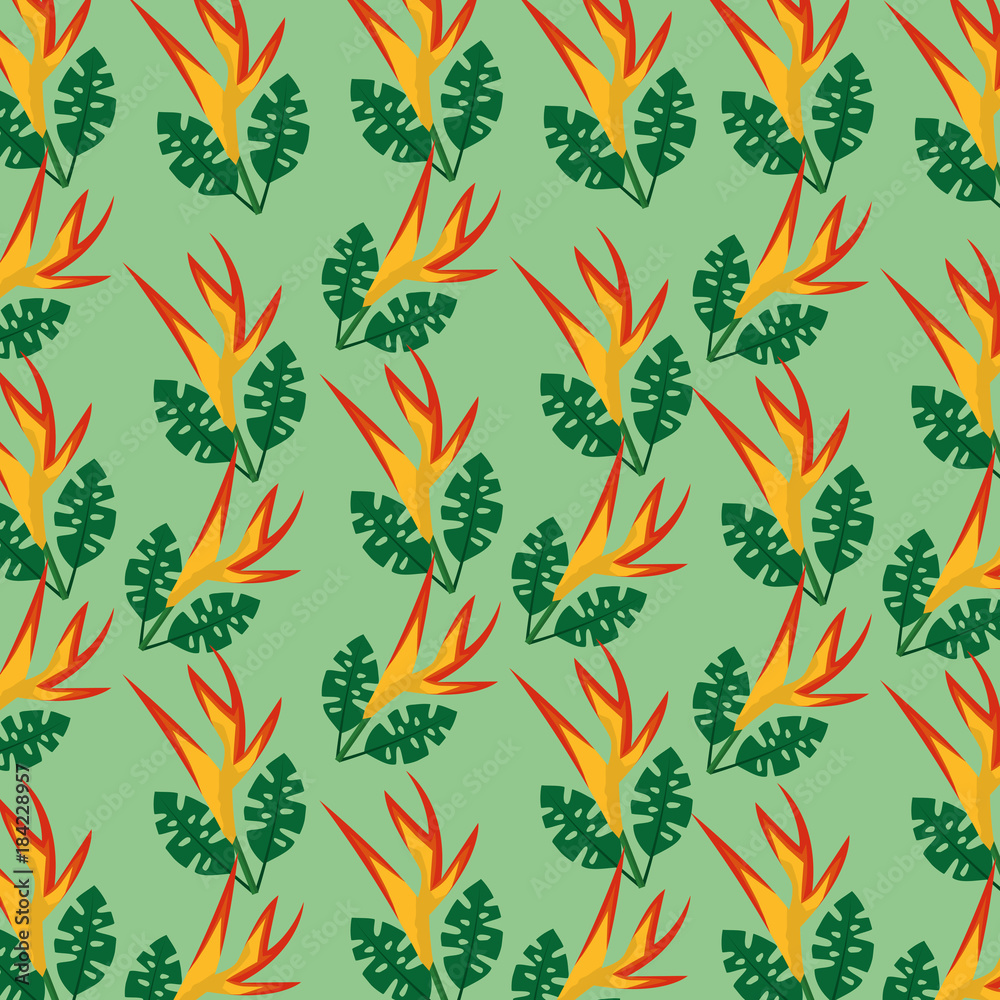 tropical exotic bird of paradise flower seamless pattern vector illustration tropical exotic bird of paradise flower seamless pattern vector illustration