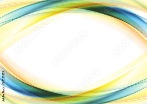 Colorful blue and yellow waves abstract background