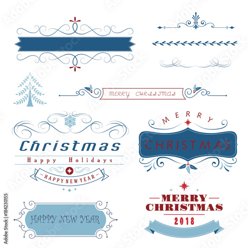 Ornate vintage design elements with Christmas