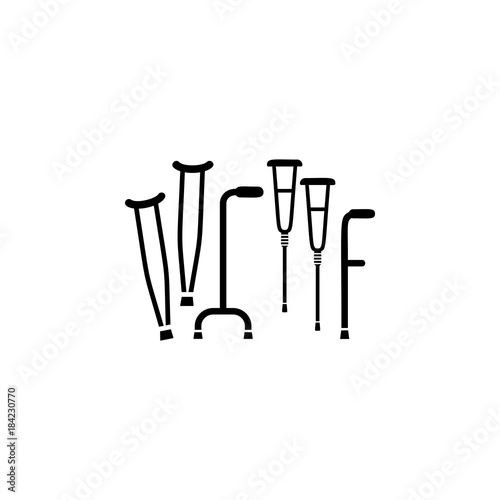 Set of crutchs icon. Medicine icon. Element treatment icon. Premium quality graphic design. Signs, outline symbols collection icon for websites, web design, mobile app