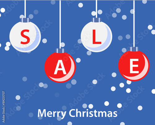 Flat vector illustration concept christmas sale banner
