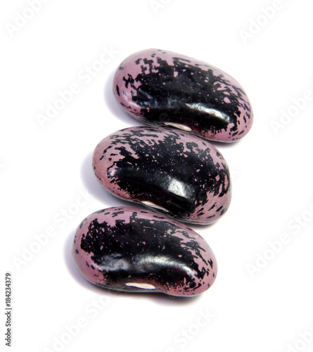 Colorful beans close up isolated on a white background