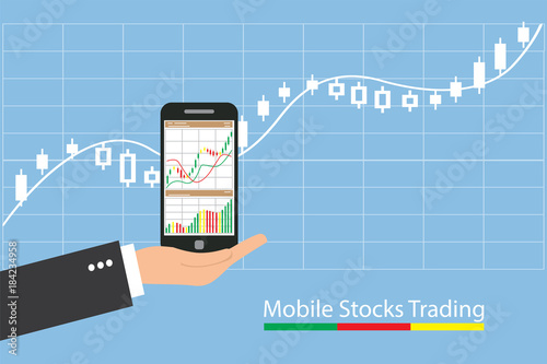 Concept of inforgraphic trading stock market growing for management design, analysis, business and investment.