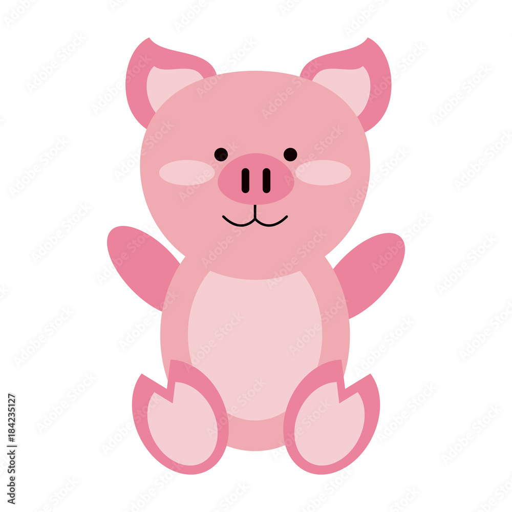 Cute pig cartoon icon vector illustration graphic design