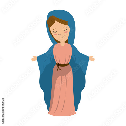 Virgin mary cartoon icon vector illustration graphic design