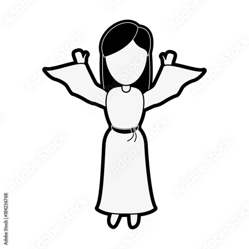 Virgin mary cartoon icon vector illustration graphic design