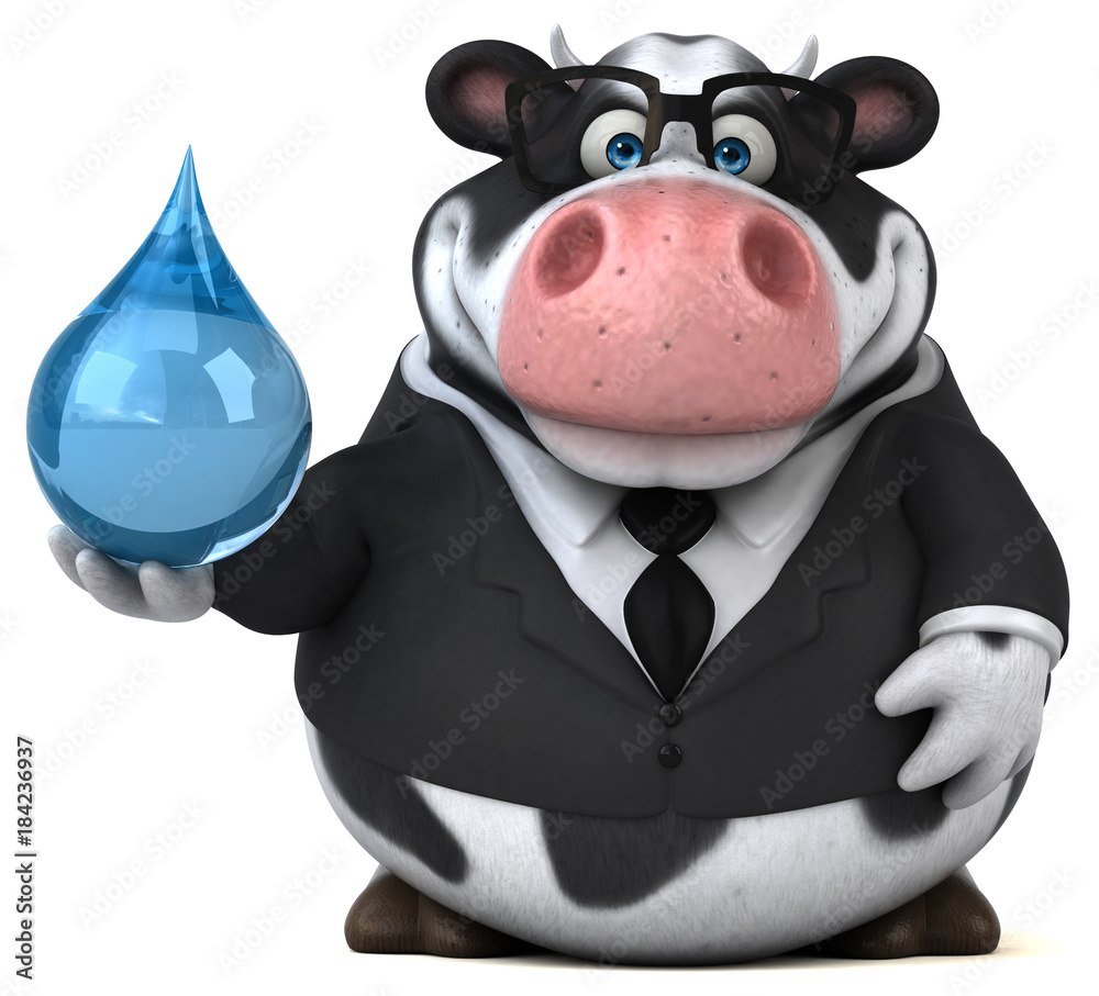Naklejka premium Fun cow - 3D Illustration