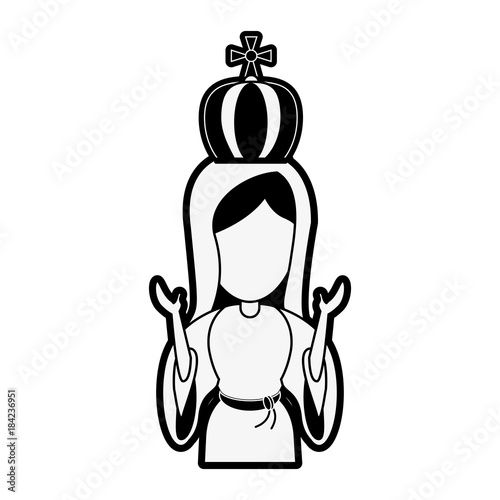 Virgin mary cartoon icon vector illustration graphic design