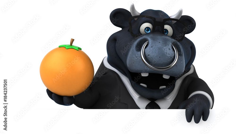 Naklejka premium Black bull - 3D Illustration