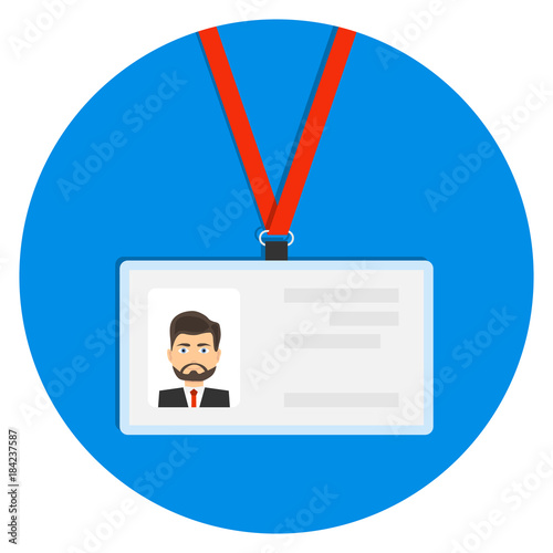 Badge, identification card, badge icon.