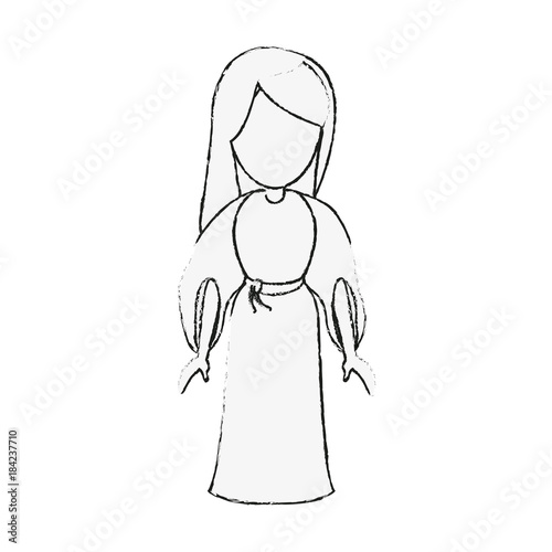 Virgin mary cartoon icon vector illustration graphic design