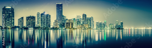 Miami downtown panorama at night, Florida