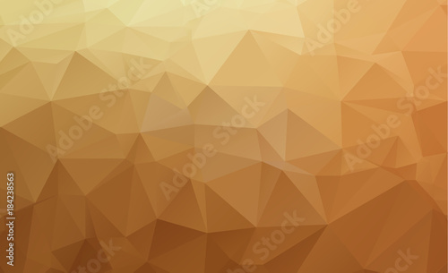 Light Orange vector Low poly crystal background. Polygon design pattern. Low poly illustration, low polygon background.