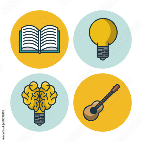 Smart brain icons vector illustration graphic design