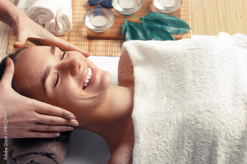 Spa body massage treatment and skincare. Woman in spa salon. Body care. 