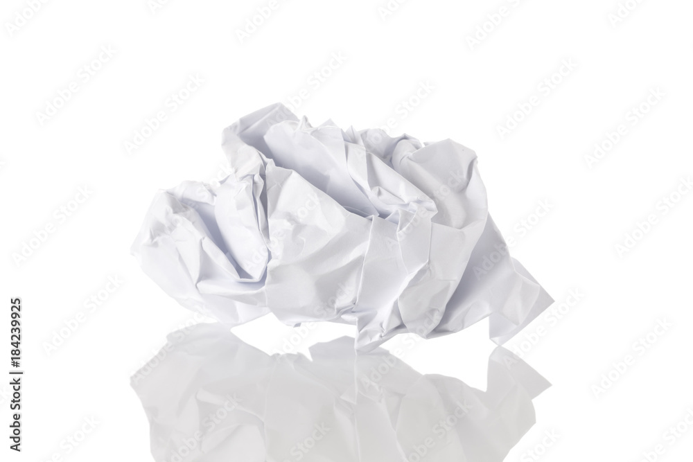 Crumbled paper over white background Crumbled paper over white background