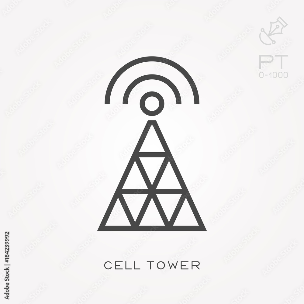 Line icon cell tower
