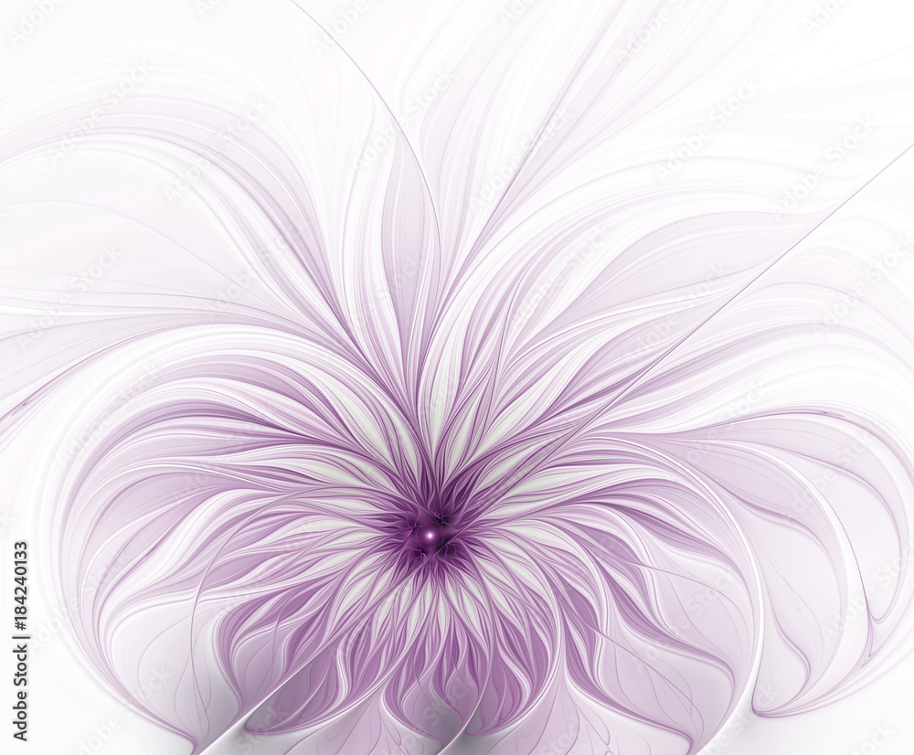 Obraz premium Abstract fractal purple flower on a light background