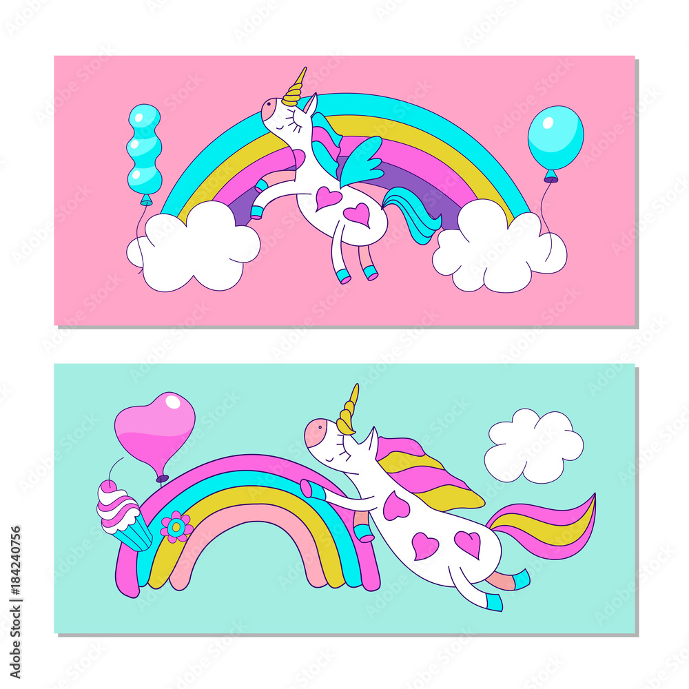 Unicorns vector illustration